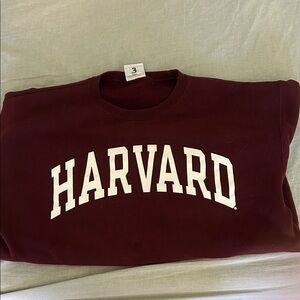 Champion Men's Crewneck Sweatshirt Harvard Maroon with White Logo